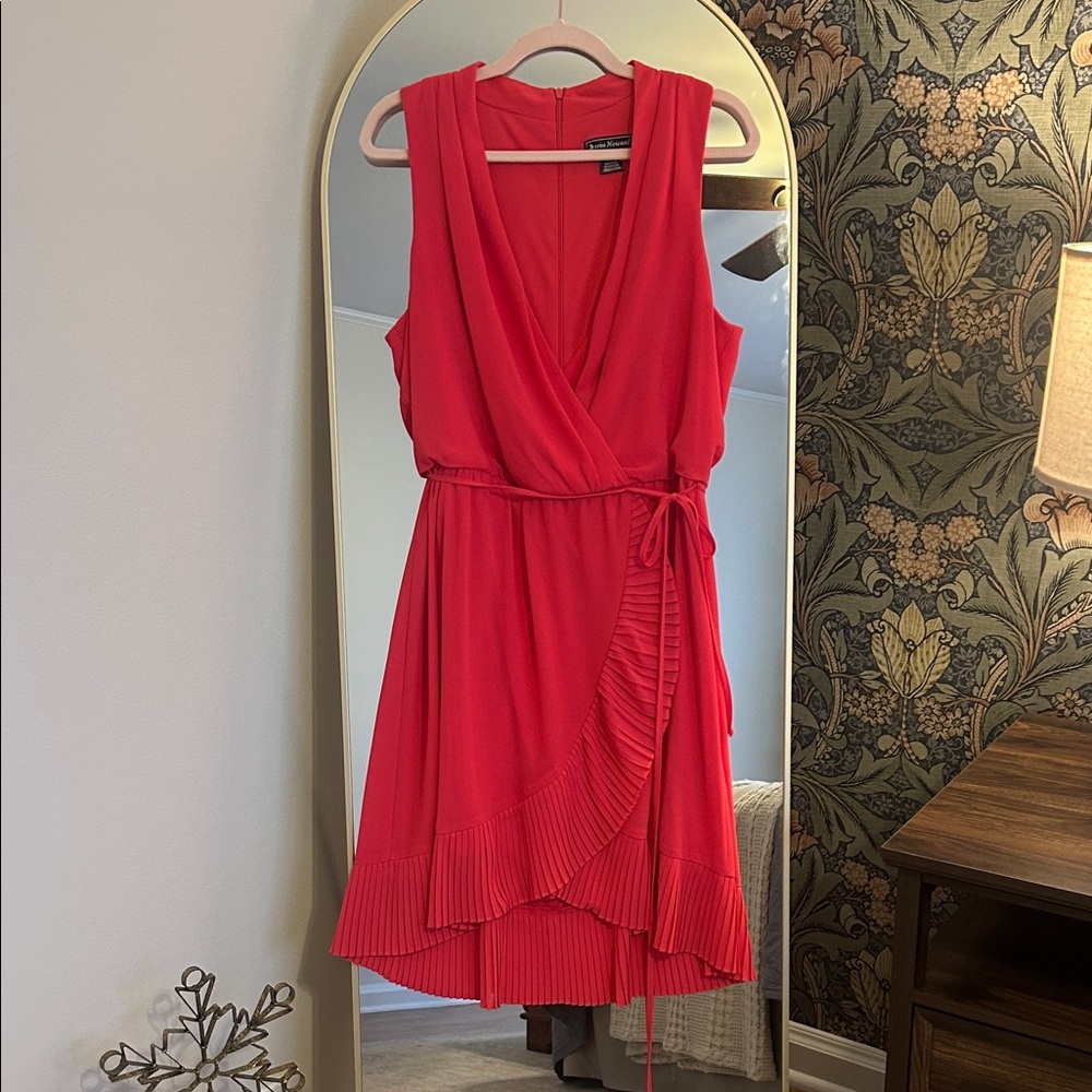 Bright Coral Pink Sleeveless Dress